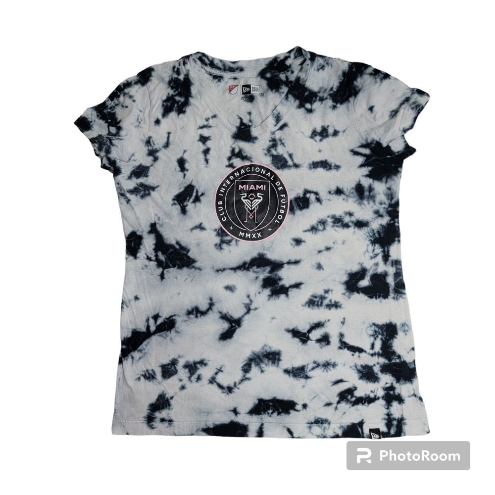 New Era Miami soccer shirt tie dye pattern 100% cotton kid size L 10/12